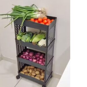 Private Label 4 Tier Kitchen Rack for Storage WHITE