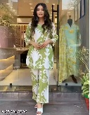 Private Label Night Suit for girls White Green Colour M Size