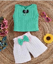 Private Label Girls Green And White Dress 14 Size