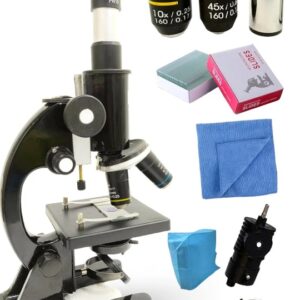 Glab compound student microscope with led lamp50 blank n twoprepared slides iso 9001 2015 certified