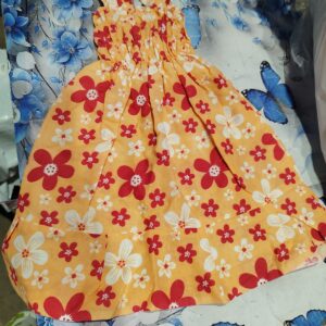 Private Label Flawsome Stylish kid Frocksand Dressesorangr printed size 1 year