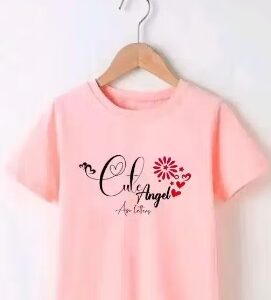 Private Label printed tshirt for girls half sleeve tshirt for women Size S Colour Orange