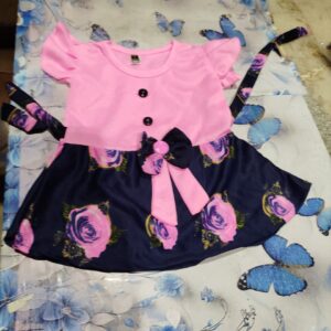 Private Label New Trending Cute Modern Fancy Frock 12 size pink and blie