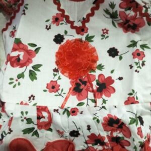 Private Label KIDS GIRLS FROCK FREE SIZE RED AND WHITE