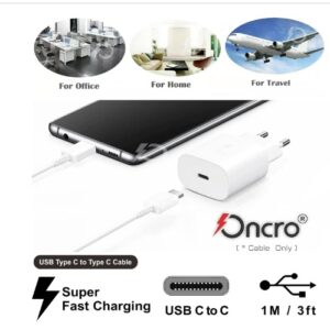 Samsung usb type c to type c cable data adaptive c to c type cable fast charging Samsung 25 watt charger cable type c C TO C WHITE with Adapter