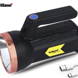 Trillsun High Power 1 KM Range SOS Blinker Rechargeable Lithium Battery 8 hrs Torch Emergency Light Type c