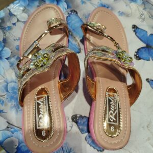 Private Label Rush footwear cluster of decorative beads and rhinestones sits on the upper strap 6 no pink colour