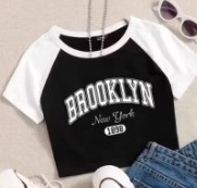 Private Label new hreart print ribbed crop top foe women size 4