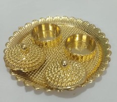 Private Label Sri Sainath Enterprises Round kankavathi thali Gold kankavathi Plate