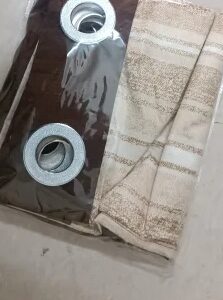 Private Label Cotton Printed Windows curtain Brown Colour
