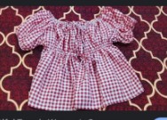 Private Label beautiful trendy women summer crop babydoll red plaid size M
