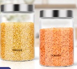 Borosil Endura Airtight Glass Jar Set 2 Pcs
