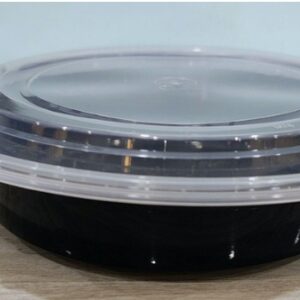 Private Label 50 ml Disposable Plastic Round Container Pack of 10 Black