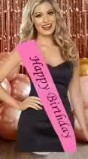 Private Label Happy Birthday Sash Banner Pink