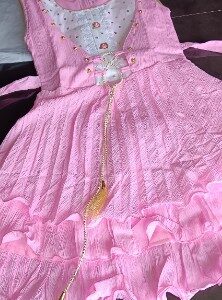 Private Label Modern Fancy Baby Girl Frock Dresses Pink Size 12 To 13Y