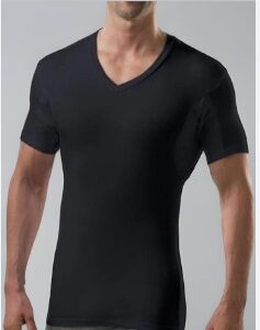Private Label Mens Sweatproof Undershirt Slim Fit V Neck TShirt Size S Colour Black