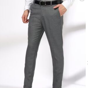 Men Slim Fit FlatFront Trousers Size 34 dark grey