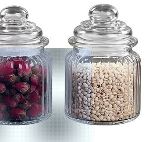 Private Label Pop Glass Jar and Container Set 350 ml Transparent Clear Glass with Airtight Lids Ideal for Kitchen Storage of Spices Tea Snacks Dry Foods and More Pack of 3