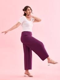 Soft Colours Womens pocket Palazzo Wine 30 Size