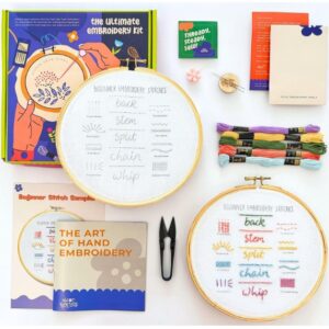 Private Label KNOT YOUR TYPE Cotton Stitches DIY Embroidery Kit for Beginners Hand Embroidery Kit Stitching Kit Multi Color