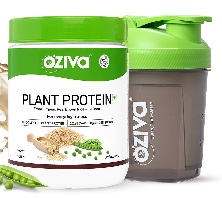 OZiva Organic Plant Protein for Everyday Fitness 500g shaker Free