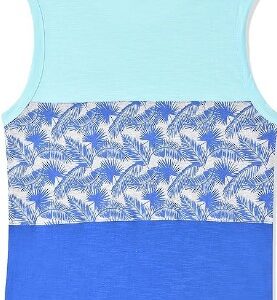 Private Label Men Sleeveless TShirts Round Neck Printed Vest Size XL Blue