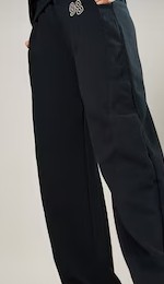 Ajile Black Solid Cotton Women Skinny Fit Pant 36 Size