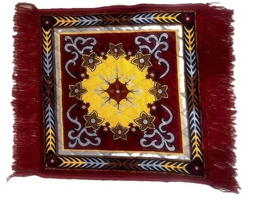 Private Label Textiles Velvet Multipurpose Pooja Aasan Mandir Asan Prayer Mat Meditation Rug Mandir Puja Items Articles Size 19 X 19 Inch