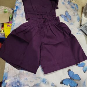 Private Label Trendy Fashionable Top and Bottom Set for girls purple