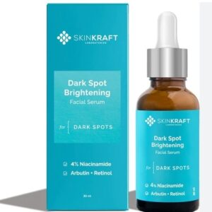 Skinkraft Dark Spot Brightening Facial Serum For All Skin Types Brightens Dark Spots Evens Out Skin Tone Facial Serum For Stubborn Dark Spots Brightens Stubborn Dark Spots Patches Dermatologist Approved 30ml