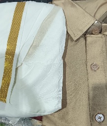 Private Label Boys South Indian Dress White Khaki 30 Size