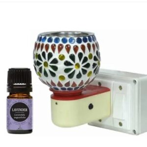 Private Label FStyler Electric Glossy Ceramic 2IN1 Aroma Oil DiffuserKapoor Dani Camphor Burner Cum HandCrafted Night Lamp