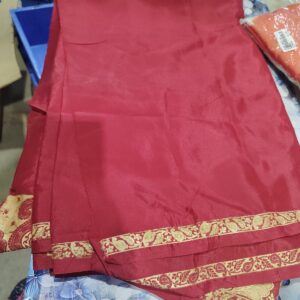 Private Label Fancy Lycra Chiffon Saree for Women with Jacquard Border and Blouse Lightweight Stylish Saree for Party Wedding and Casual Wear PINK