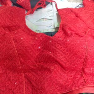 Private Label Red Pedda Blouse Full Sleeve