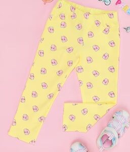 Pantaloons Yellow Print Spandex Girls Regular Fit Jeggings 6 to 7 Year