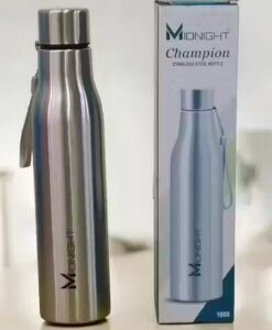 Mionight Stainless Steel Single Wall Diamond Cut Water Bottle 1L