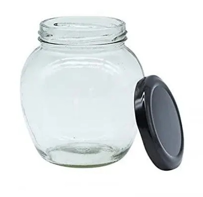 Private Label Matka Shape 500ml Glass Jar with Rust Proof Air Tight Lid Suitable to use in your Home Office kitchen storage Glass jars for kitchen Glass jar for Gift pack of 9