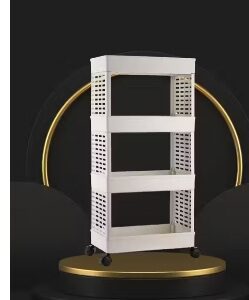 Private Label 4 Tier Kitchen Rack for Storage Onion Potato Aloo Pyaaz Fruit Vegetable Sabji Stand for Kitchen WHITE