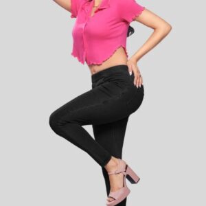 Lyra Womens Wear Flexi Denimz Treggings Black XL