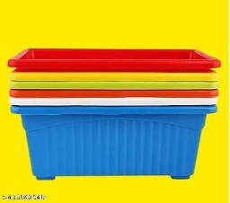 Private Label Rectangular Jupiter Plastic Window Pot 5 Pcs