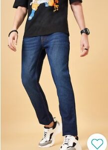 Pantaloons Navy Blue Tapered Slim Fit Jeans 38