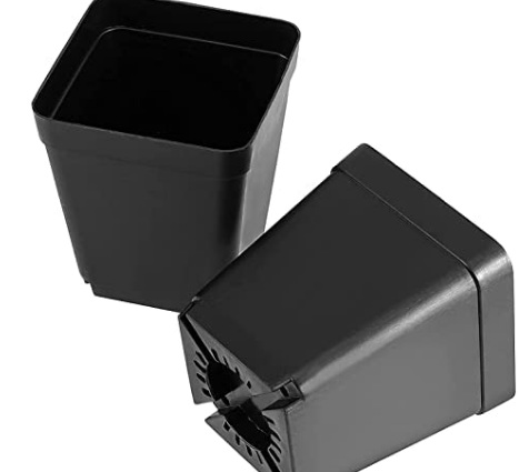 Private Label Khushals 3 Square Nursery Seed Seedling Germinating Pot Cup Set Heavy Duty Highly Durable Plastic Plant Pot for Balcony Black Set of 20