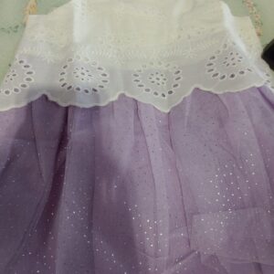 Frendz 6 To 12 Months Baby Frock Cottonn White Purple