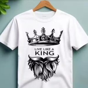 Private Label King printed tshirt for kids size 3 to 4y colour white