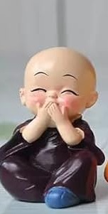 Carbon Fibre Buddha Monk Statues Miniature Figurines Showpiece For Wall Shelf Table Desktop Car Dashboard Decoration Home Office Decor