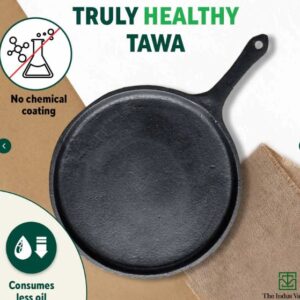 Theindusvalley CASTrong Cast Iron Tawa with Handle