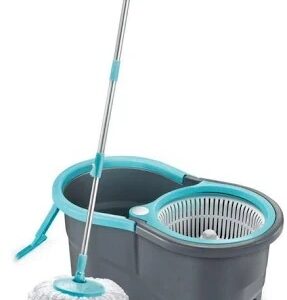 Private Label Sky Blue And Grey Colour Mop Set With Bucket