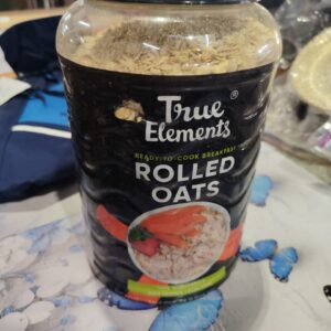 True Elements Rolled Oats 1.2 kg Diet Food 100 Wholegrain Rich in Protein Gluten Free Oats for Weight Management High Fibre Jumbo Oats useful for oatmeal