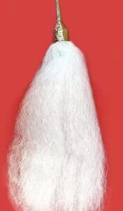 Private Label White Puja Chavar with Golden Handle