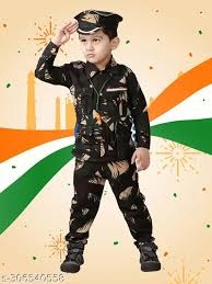 Private Label Boys Multicolour Army Dress Free Size